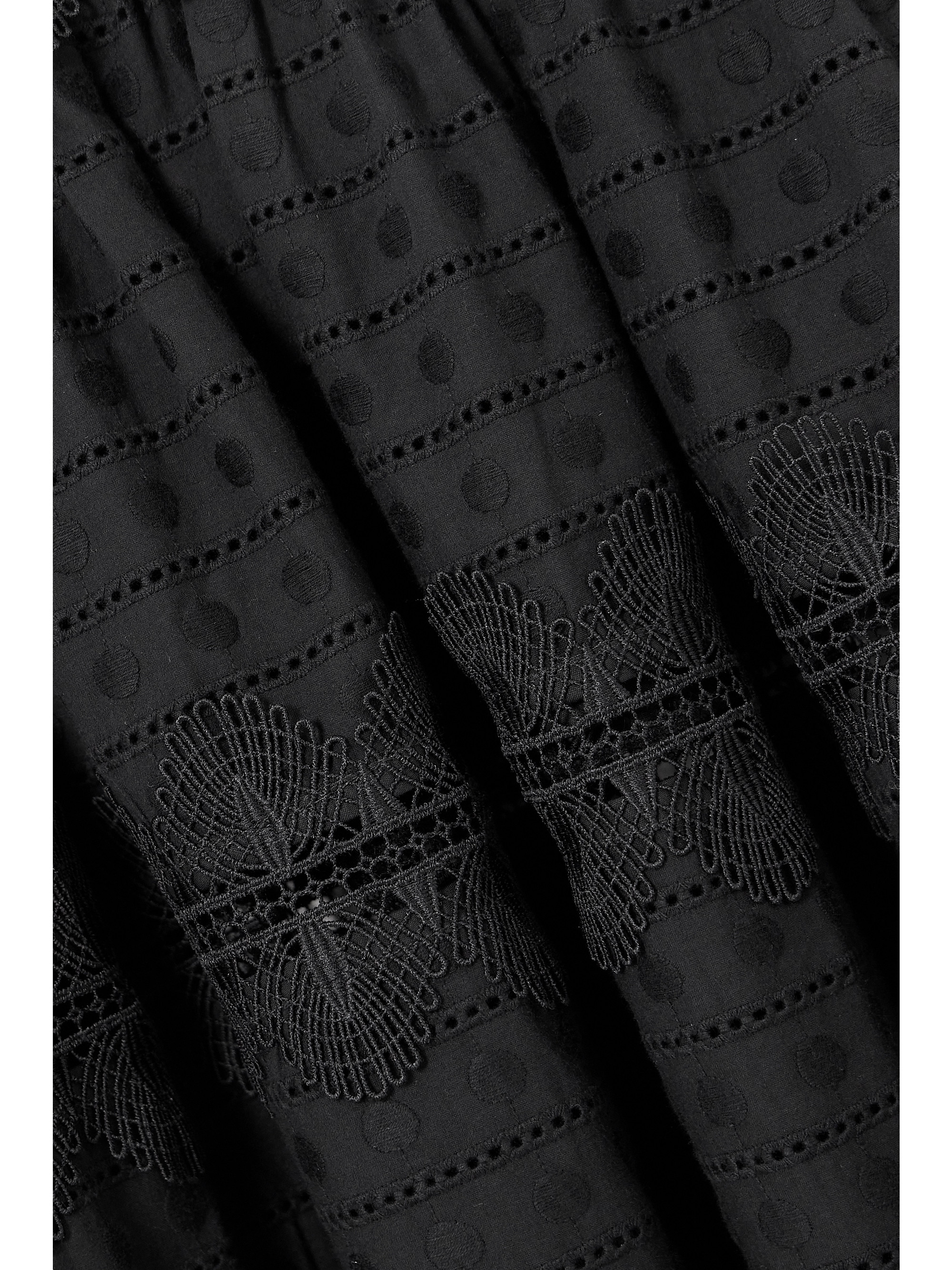 WAIMARI + NET SUSTAIN Ibiza tiered lace-trimmed broderie anglaise cotton midi dress thumbnail