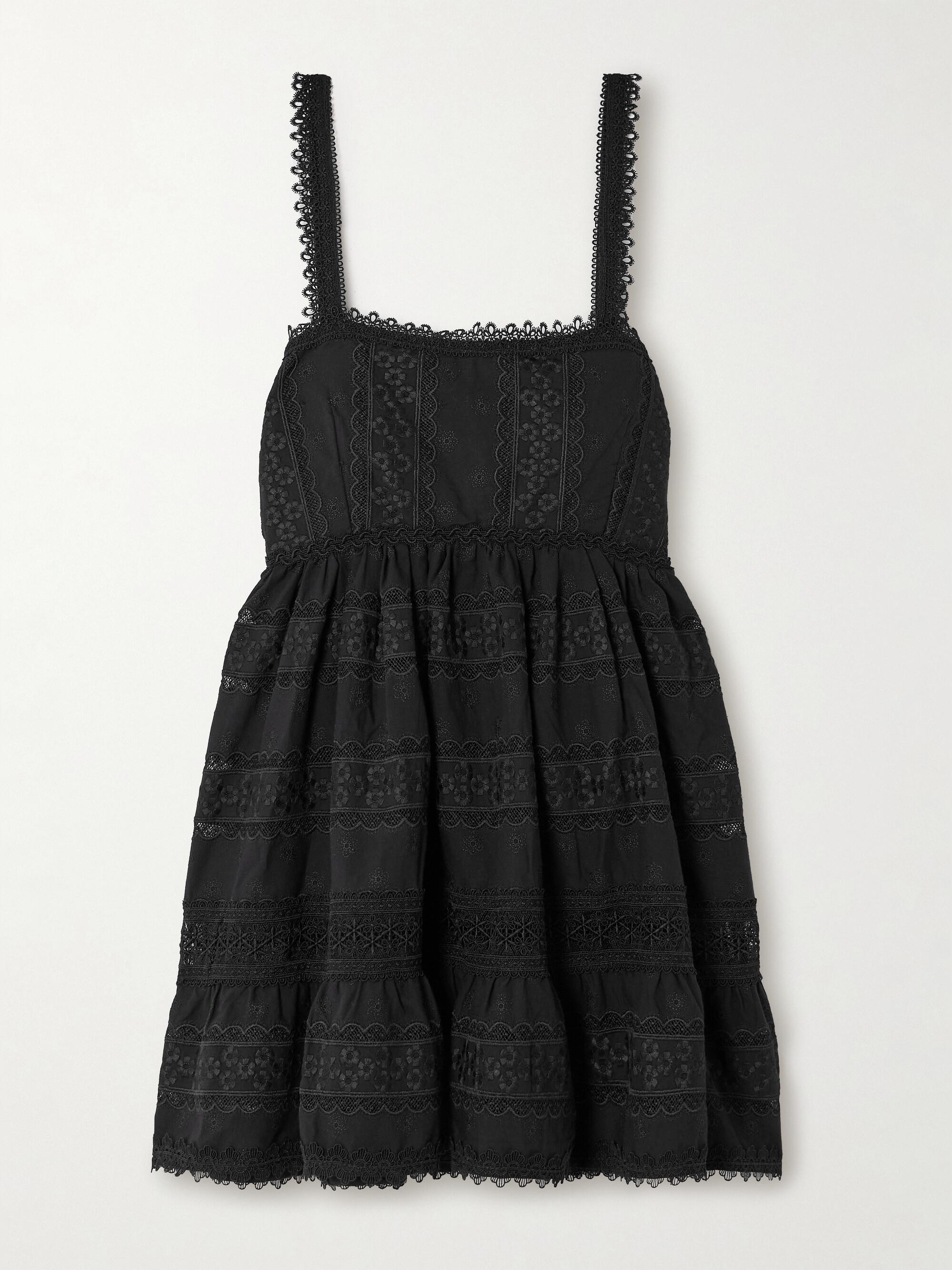 WAIMARI + NET SUSTAIN Canela lace-trimmed cotton-blend mini dress