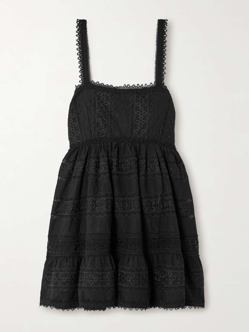 WAIMARI + Net Sustain Canela Lace-trimmed Cotton-blend Mini Dress