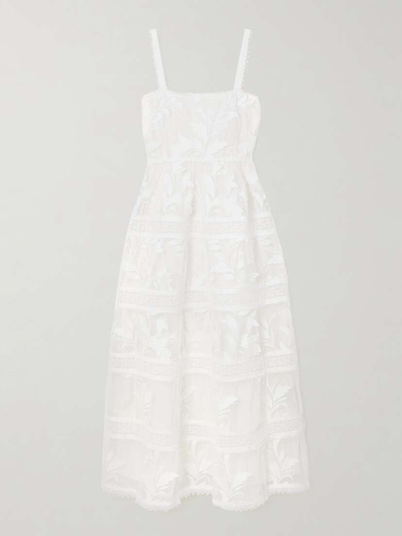 WAIMARI + Net Sustain Paradisia Appliquéd Lace-trimmed Tulle Maxi Dress - x large