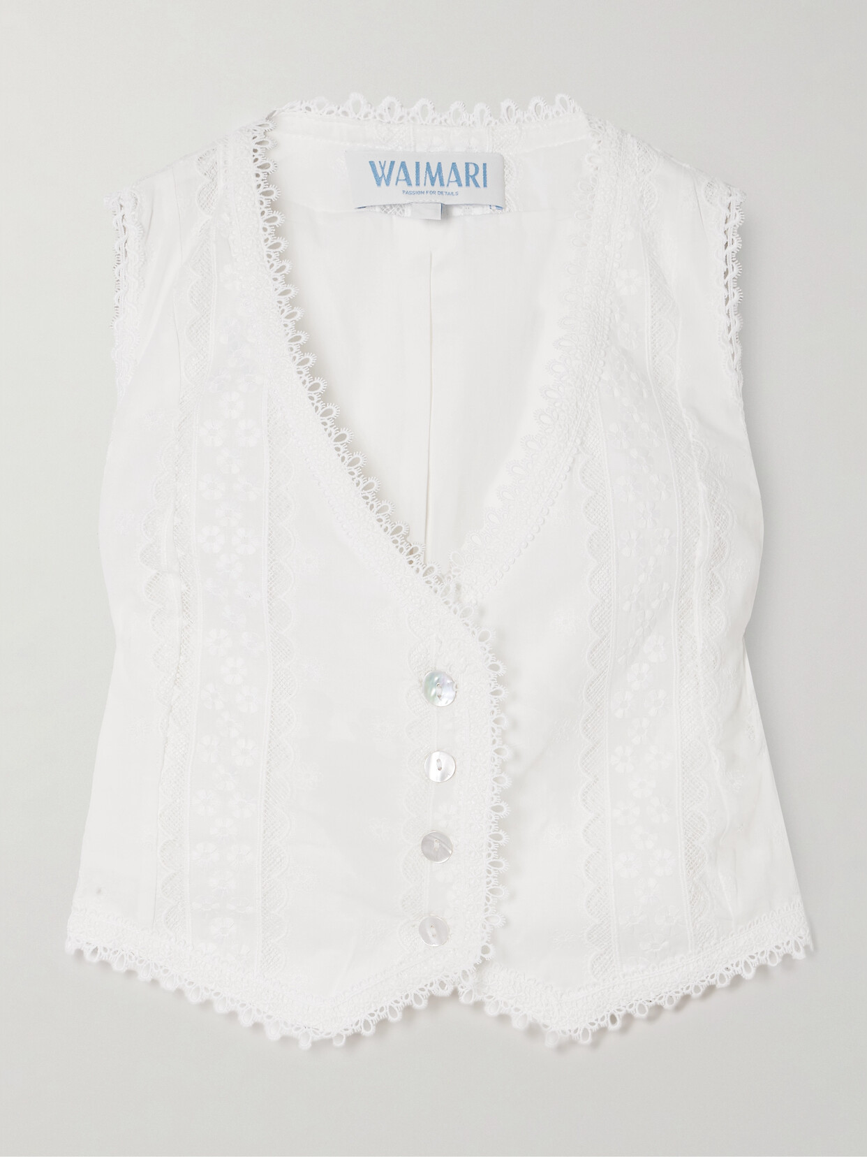 Waimari Ariel Lace Vest In White