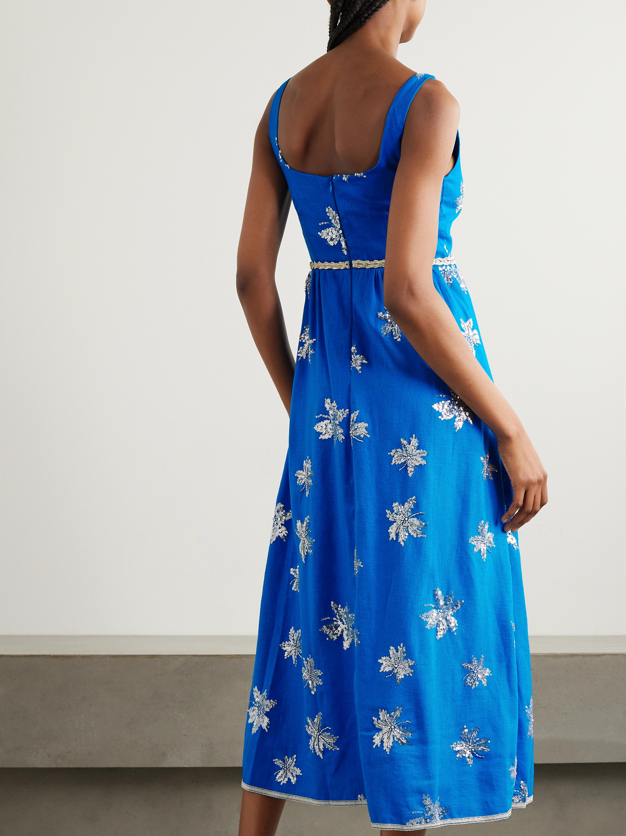 WAIMARI + NET SUSTAIN Olivia embellished woven midi dress