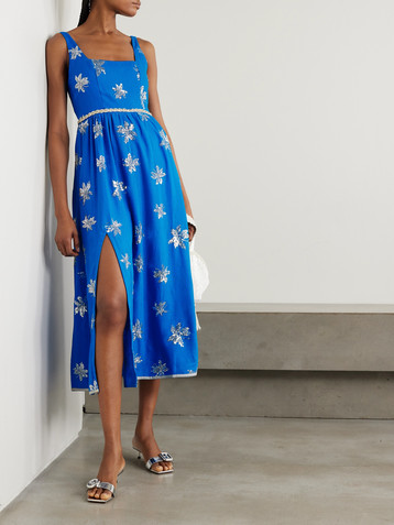 WAIMARI + NET SUSTAIN Olivia embellished woven midi dress