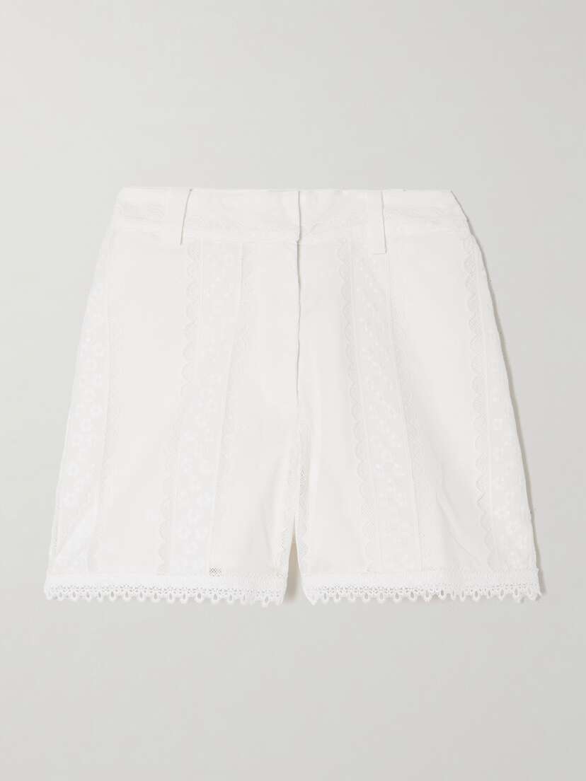WAIMARI + Net Sustain Ariel Lace-trimmed Cotton-blend Shorts