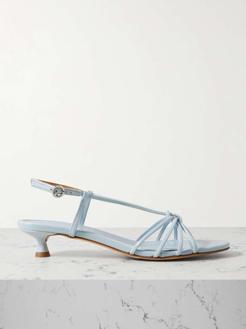 aeyde Rhonda Glossed-leather Sandals