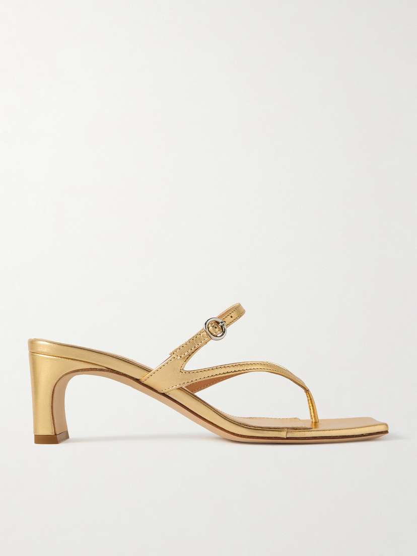 aeyde Giselle Metallic Leather Sandals