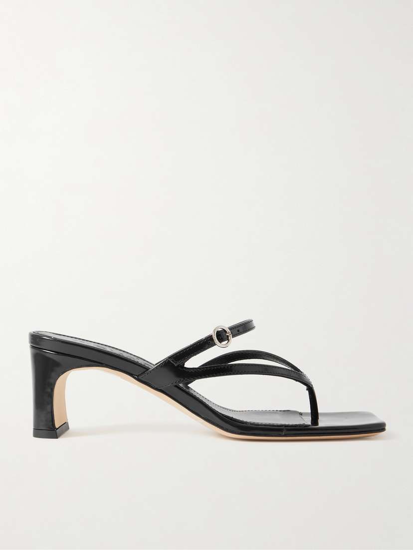 aeyde Giselle Glossed-leather Sandals