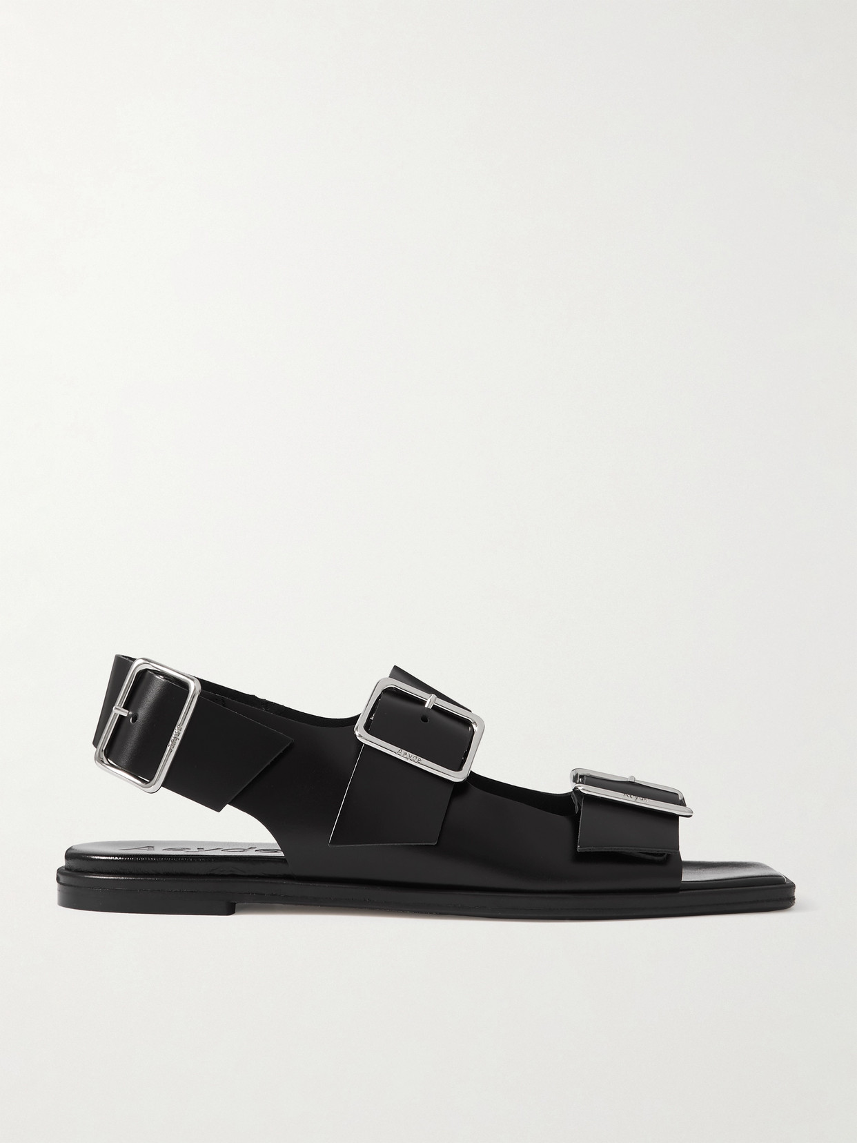 Shop Aeyde Thekla Buckled Leather Sandals In Black