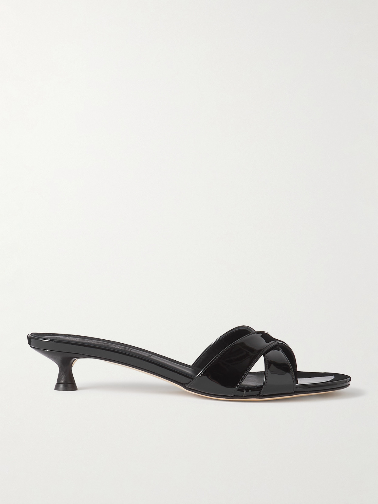 Shop Aeyde Stina Patent-leather Sandals In Black