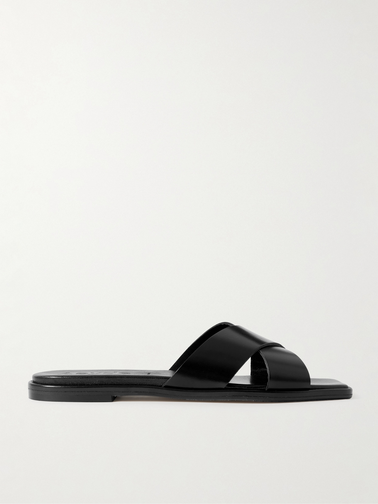 Shop Aeyde Sonia Leather Slides In Black