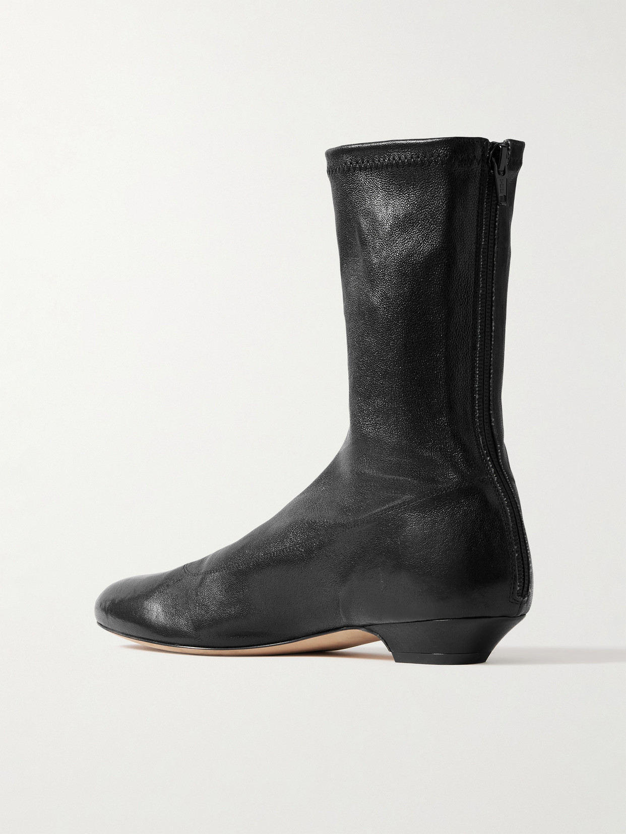 Khaite Apollo 25 Women's Designer Leather Black Ankle Boots Uk6 In Black