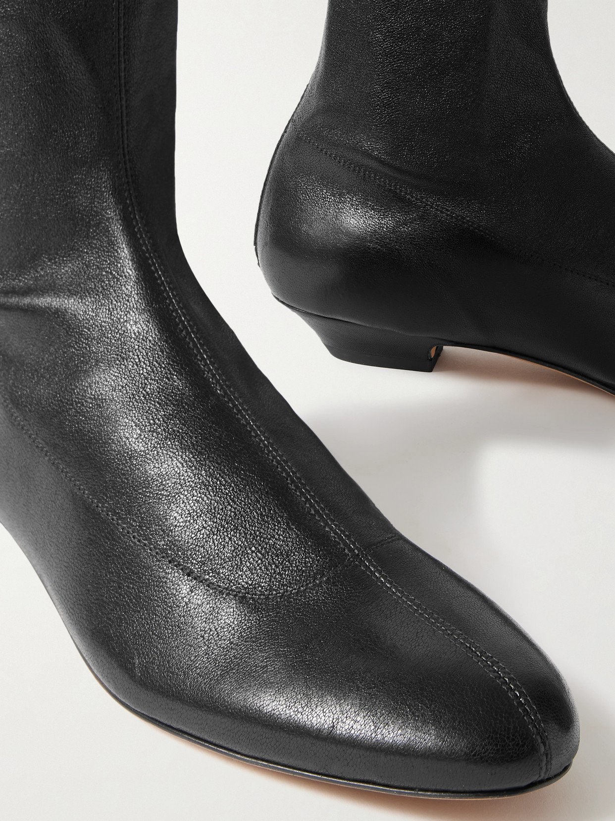 Khaite Apollo 25 Women's Designer Leather Black Ankle Boots Uk6 In Black