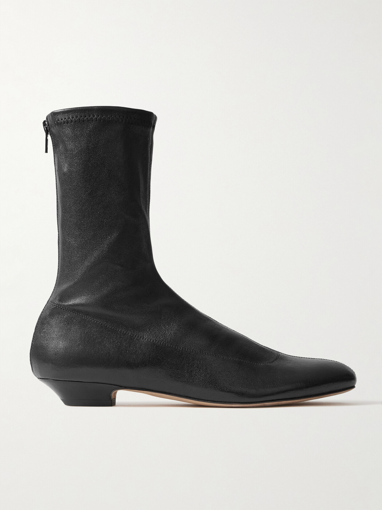 Shop Khaite Apollo Leather Ankle Boots In Black