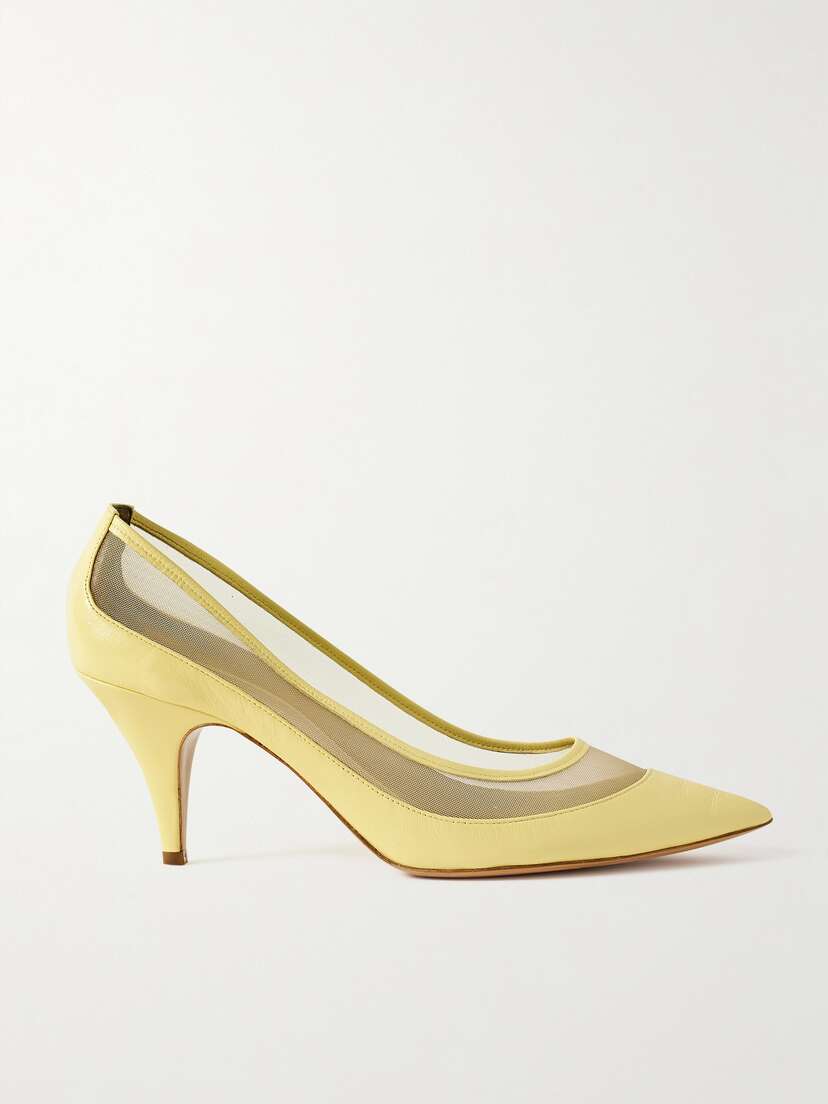 Khaite River Iconic Mesh-trimmed Leather Pumps