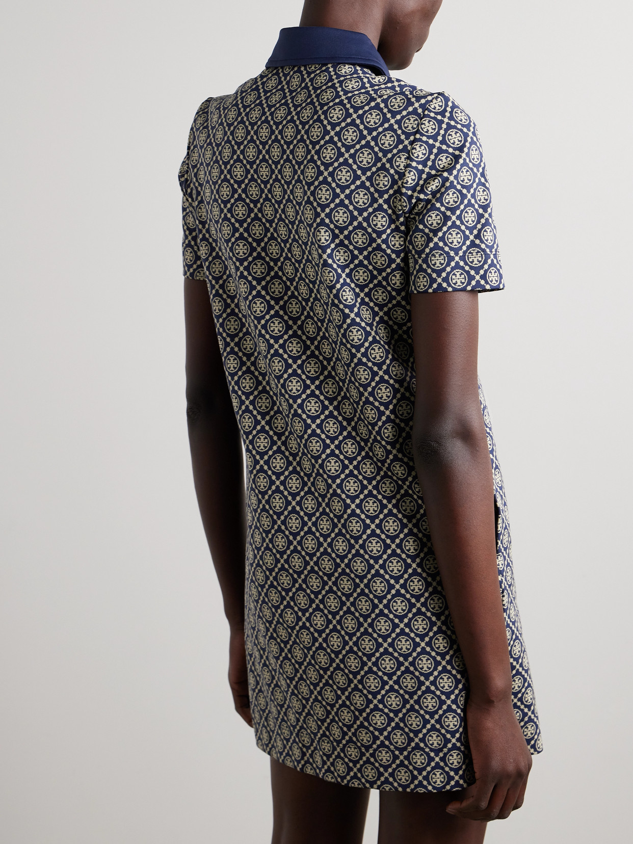 Tory Sport Tory Burch T Monogram Nylon Polo Dress In Blue