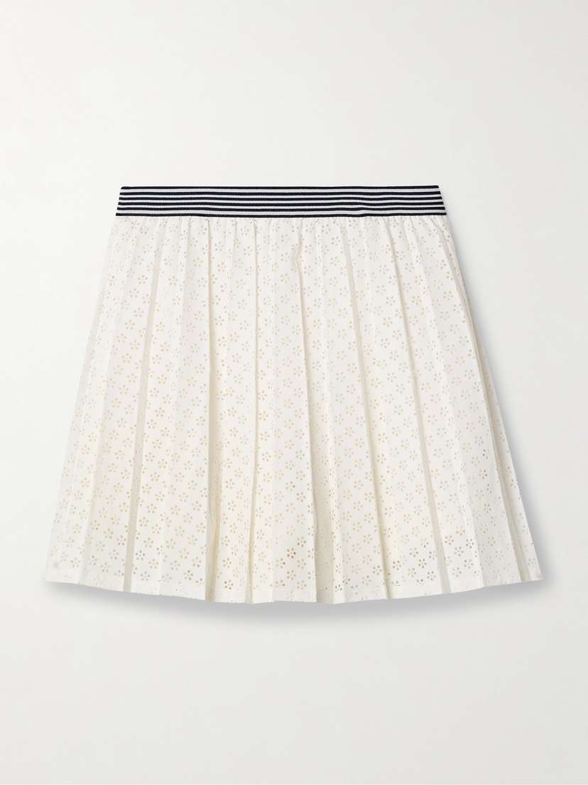 Tory Sport Performance Pleated Laser-cut Stretch Tennis Skirt