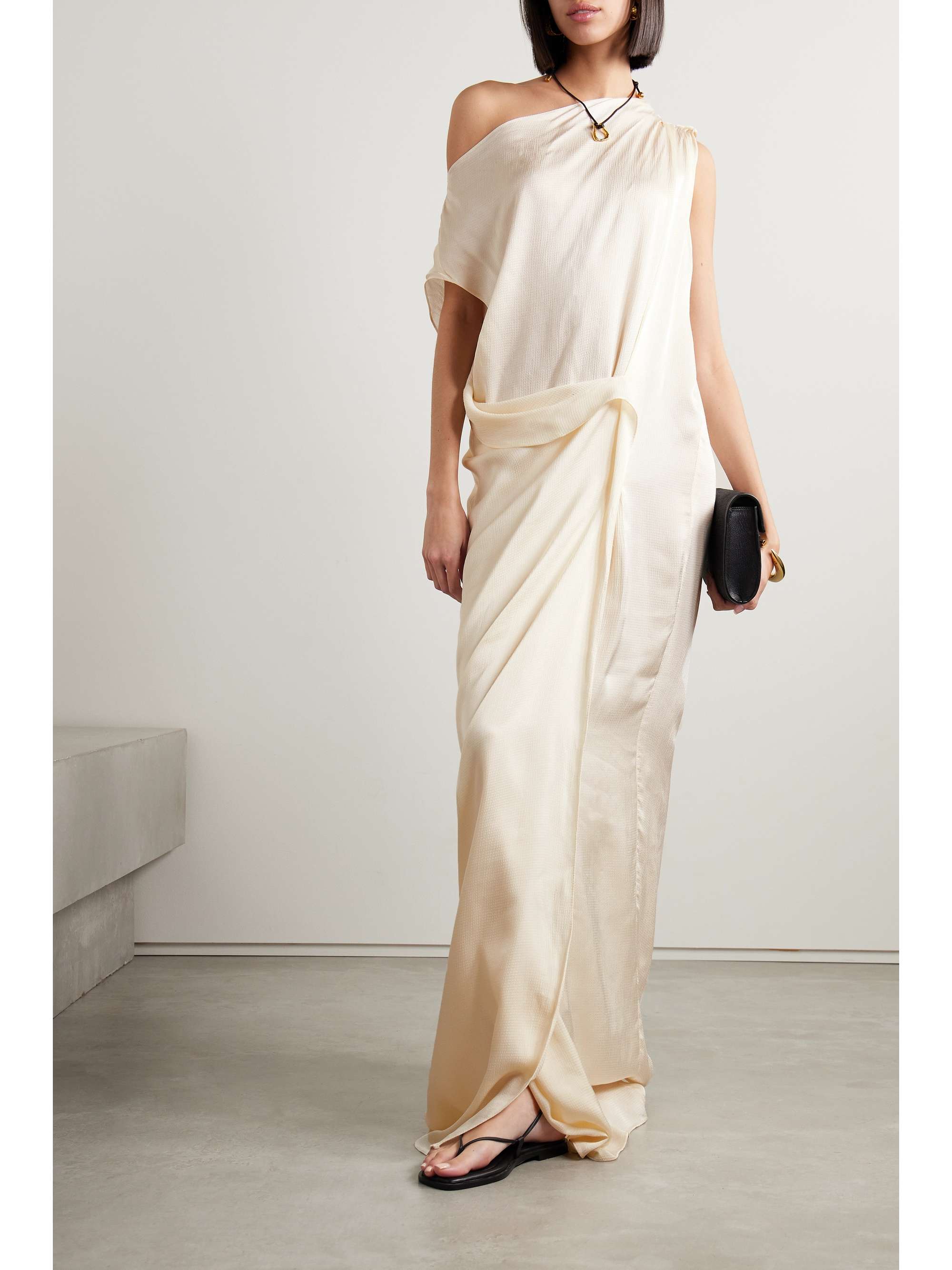 BONDI BORN + NET SUSTAIN Ardea draped seersucker maxi dress | NET-A-PORTER