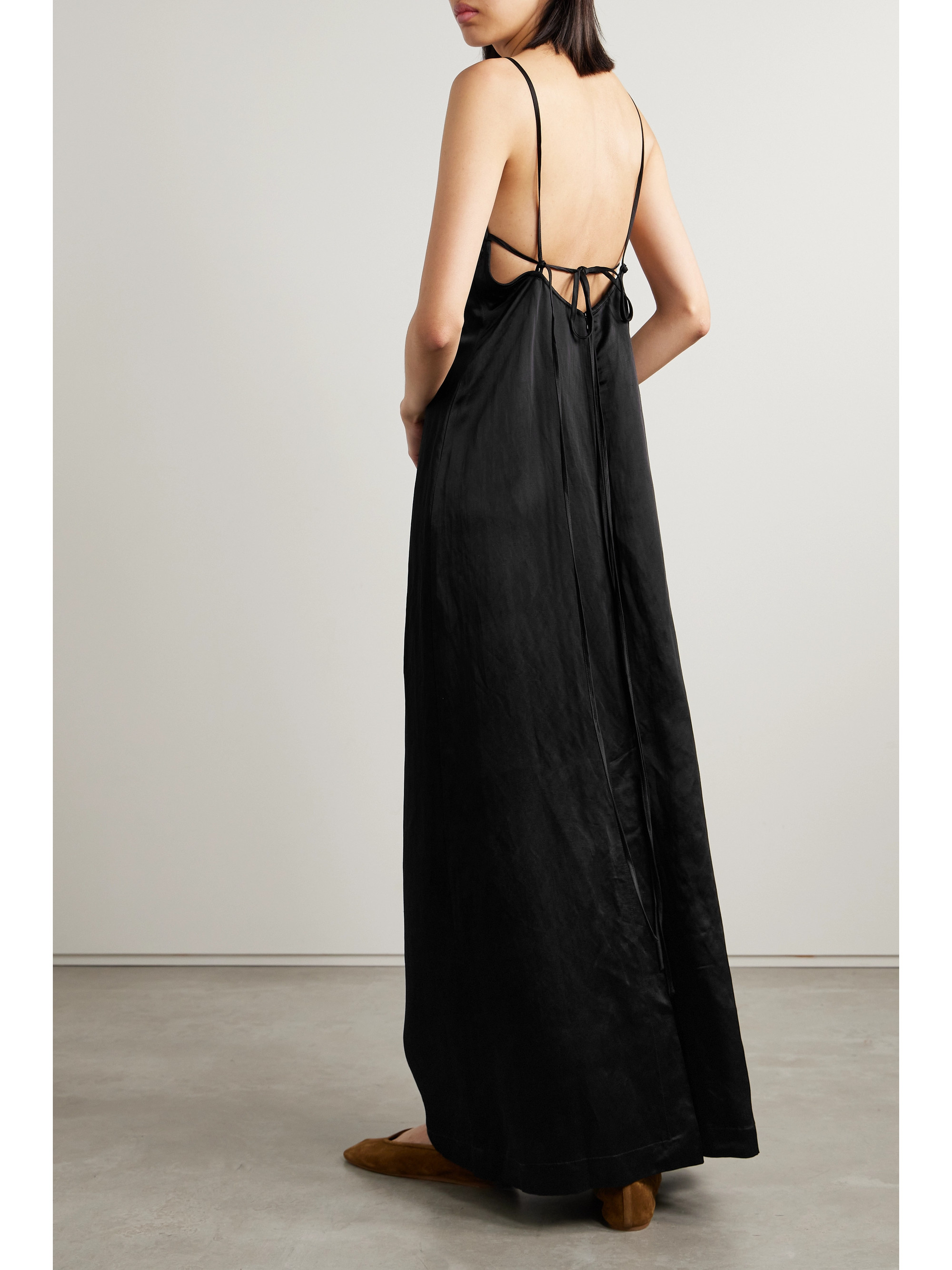 Bondi Born + NET SUSTAIN Faro open-back satin maxi dress thumbnail