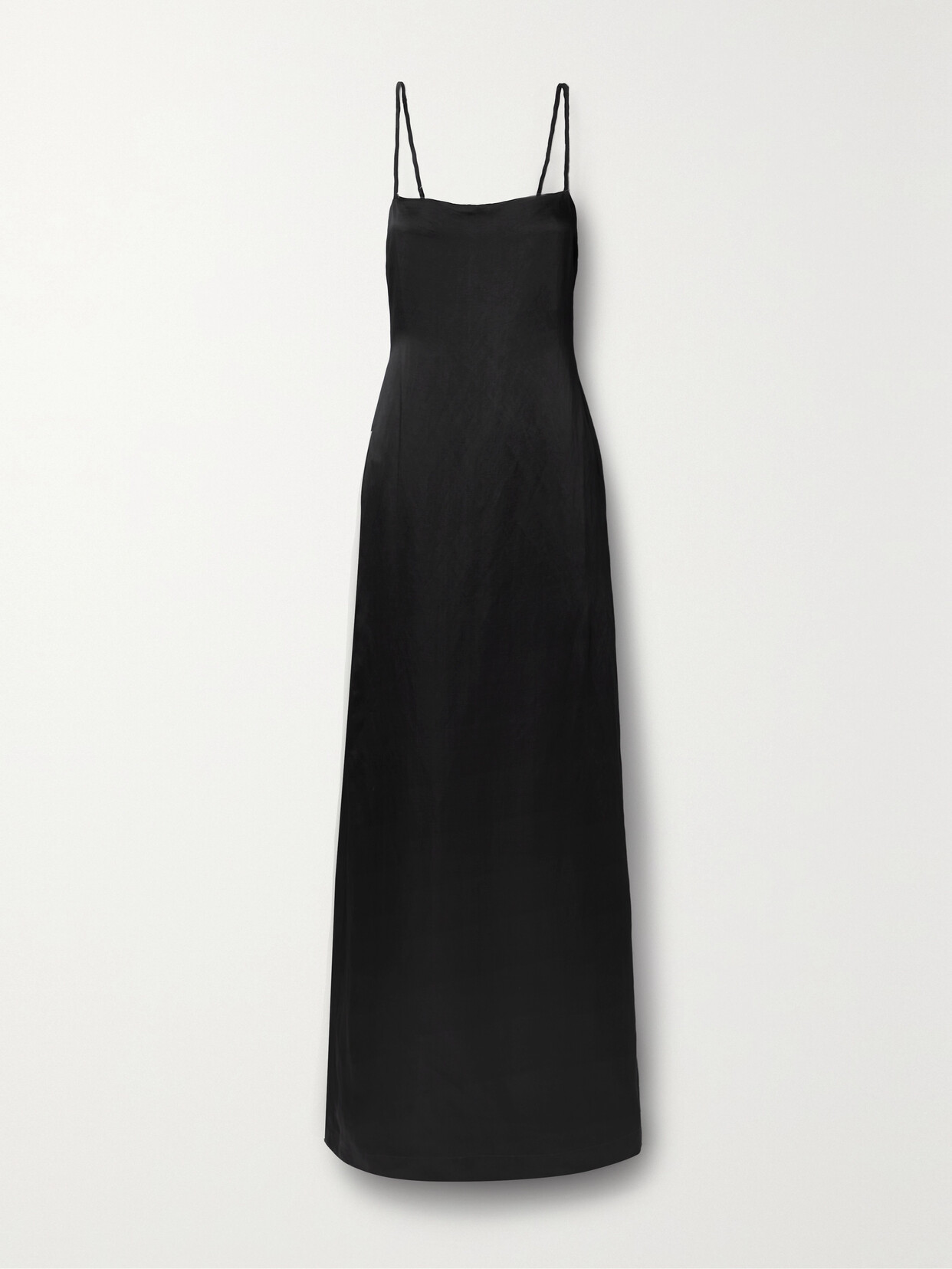 Bondi Born + Net Sustain Faro Open-back Satin Maxi Dress In Black