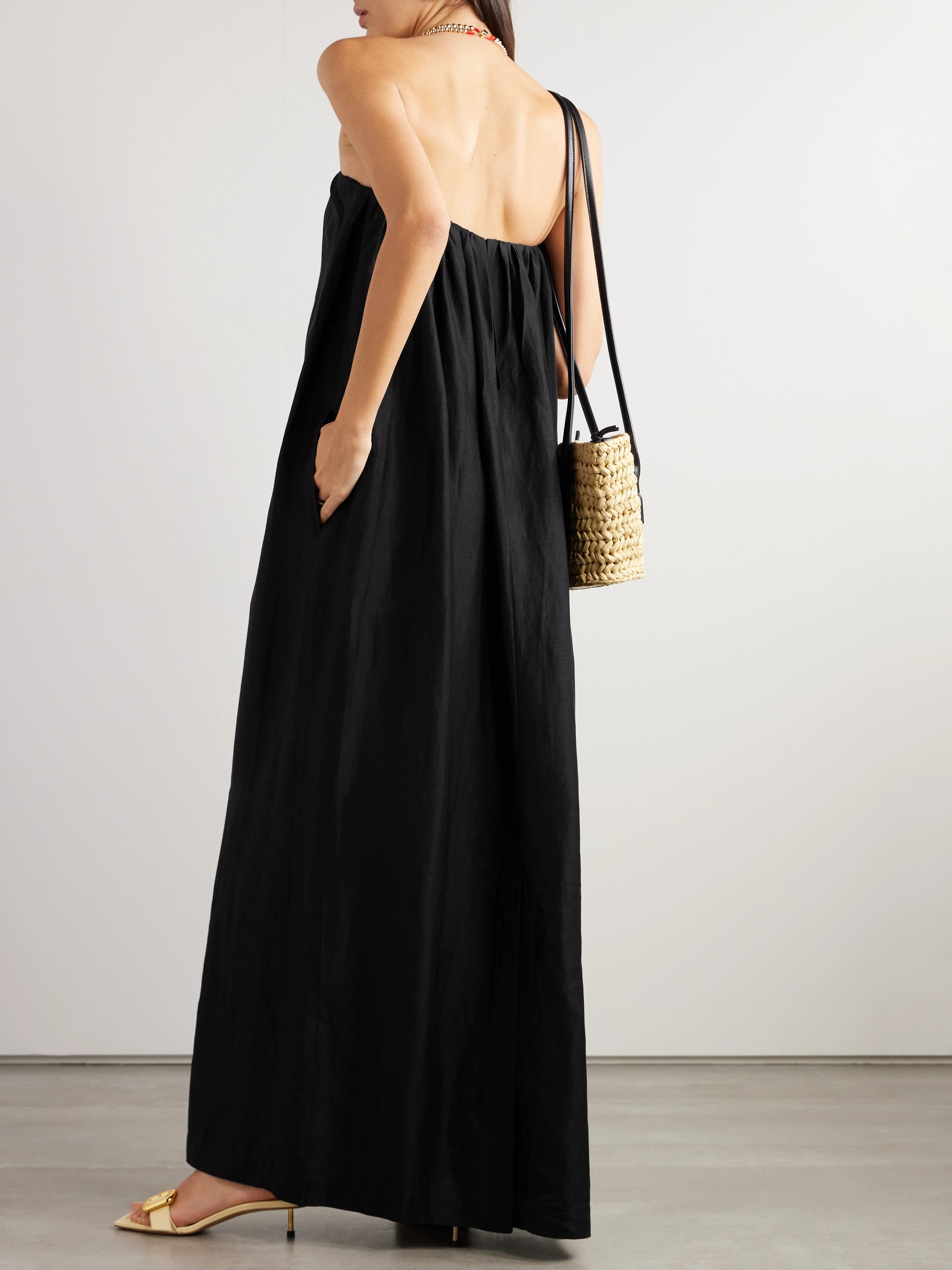 Bondi Born + NET SUSTAIN Bormio strapless woven maxi dress thumbnail