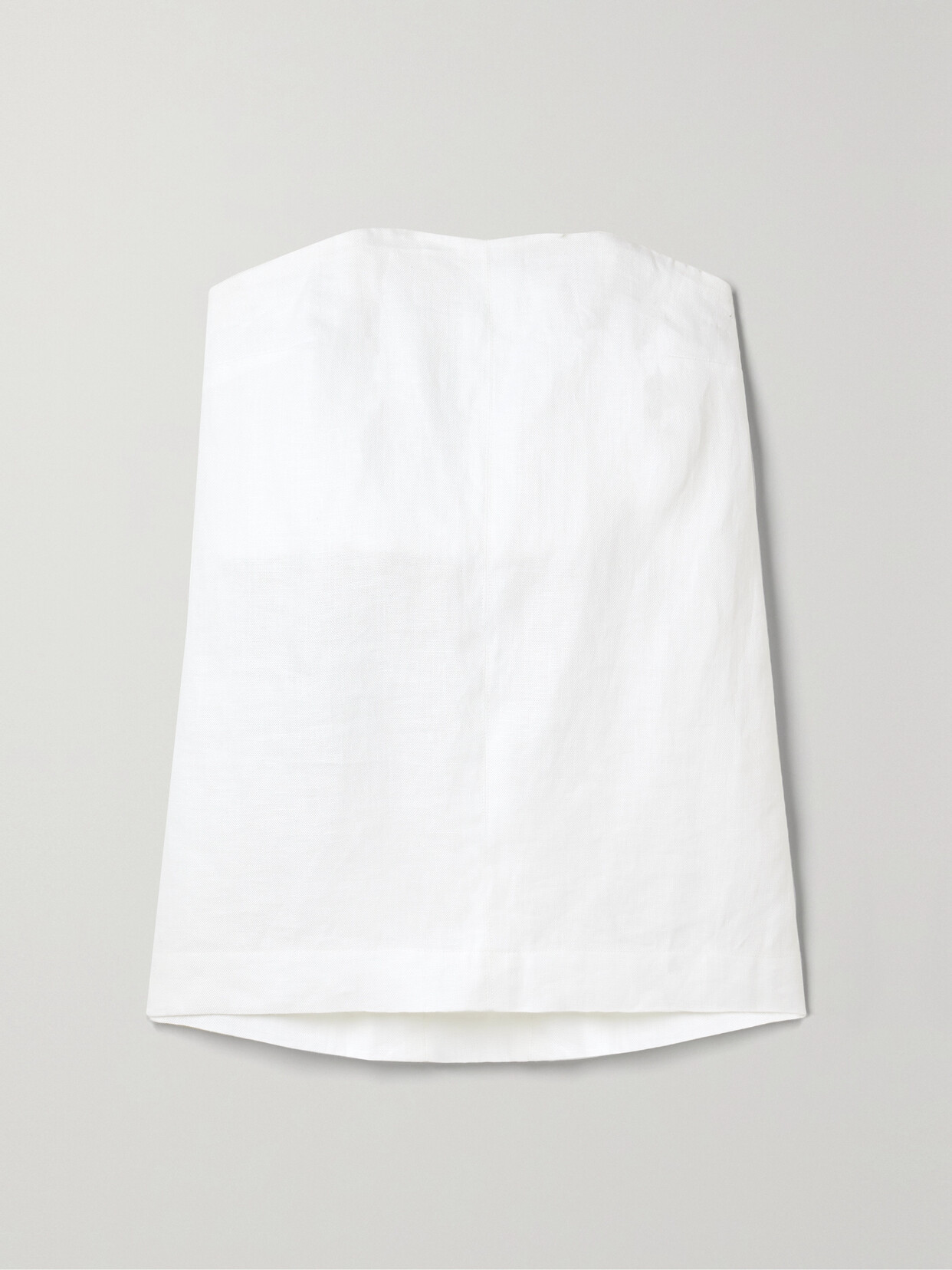 BONDI BORN - + Net Sustain Delphi Strapless Organic Linen Top - White