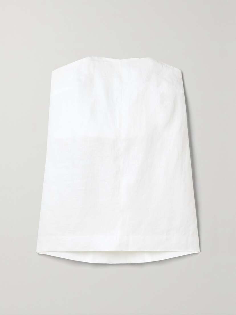 Bondi Born + Net Sustain Delphi Strapless Organic Linen Top