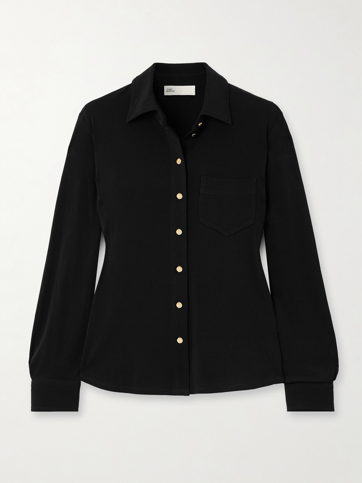 Tory Burch Brigitte Jersey Shirt In Black