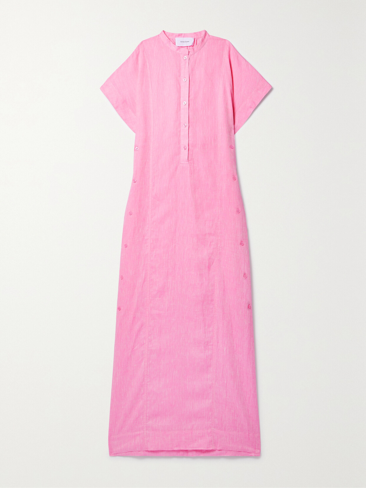 BONDI BORN + Net Sustain Leiden Organic Linen Coverup - Pink
