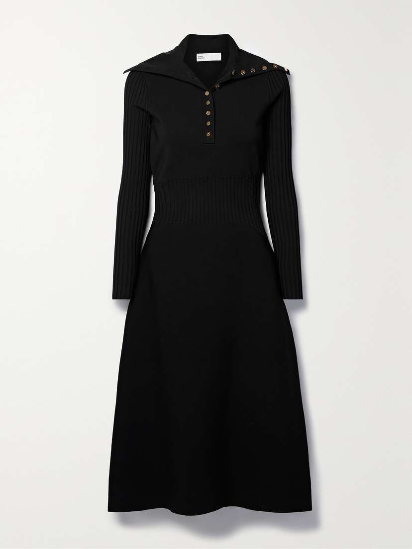 Tory Burch Ribbed Knit Midi Dress