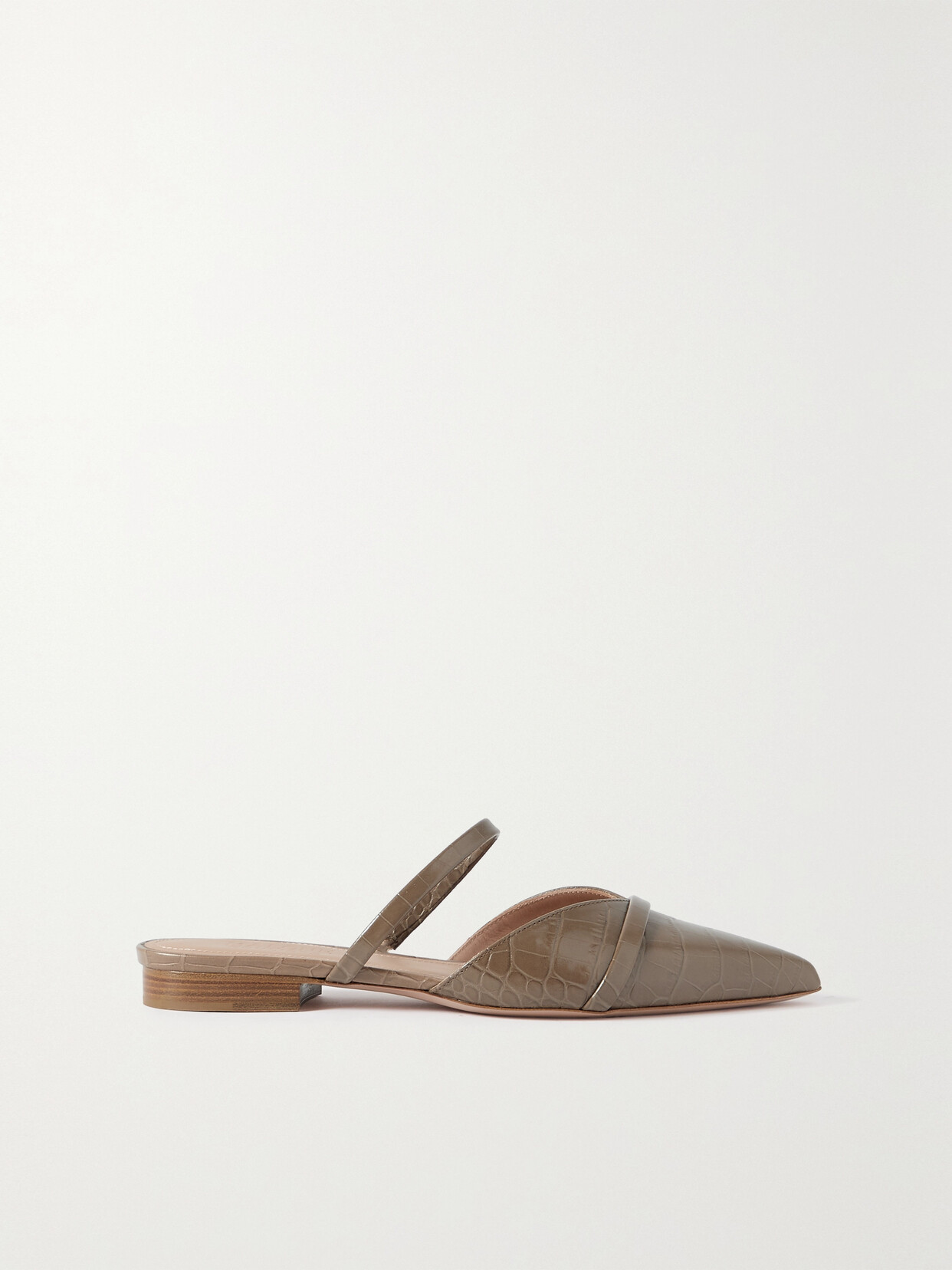 Malone Souliers Frankie Croc-effect Leather Flats In Brown