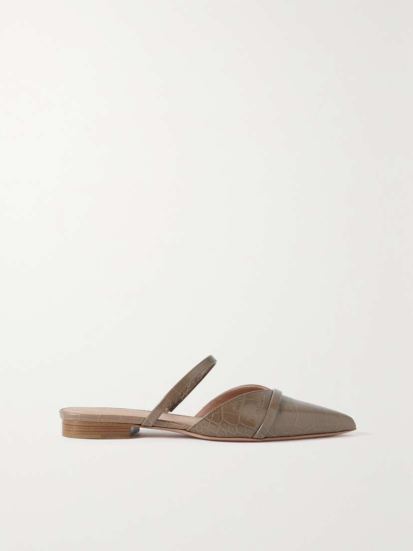 Malone Souliers Frankie Croc-effect Leather Flats