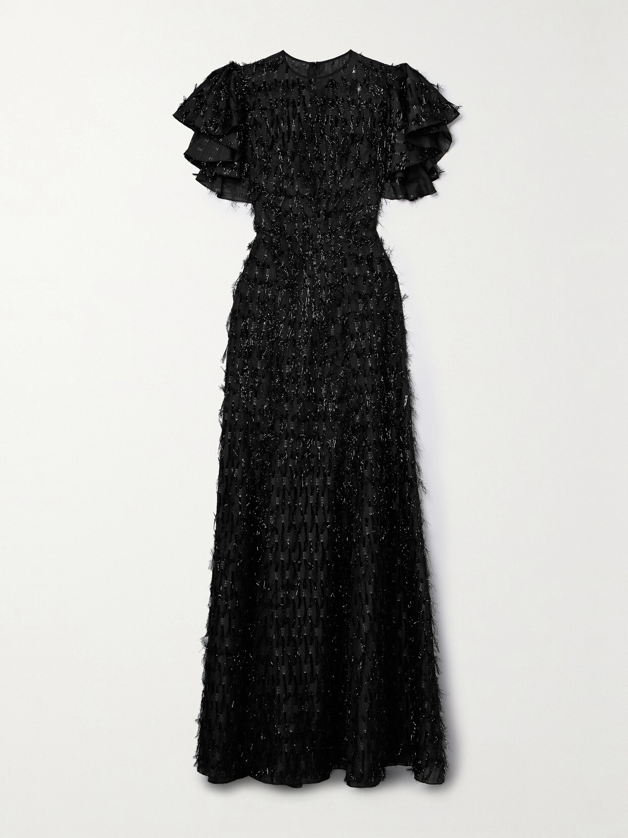 The Vampire's Wife The Light Sleeper Tinsel-embellished Chiffon Dress In Black