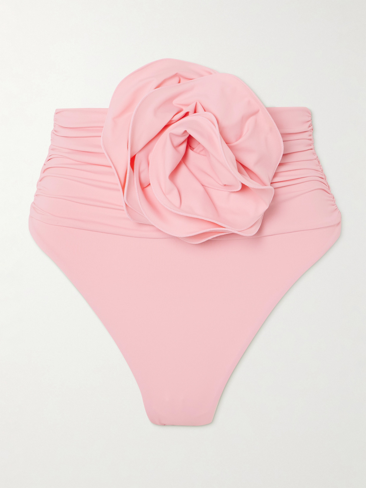 Shop Magda Butrym Appliquéd Ruched Bikini Briefs In Pink