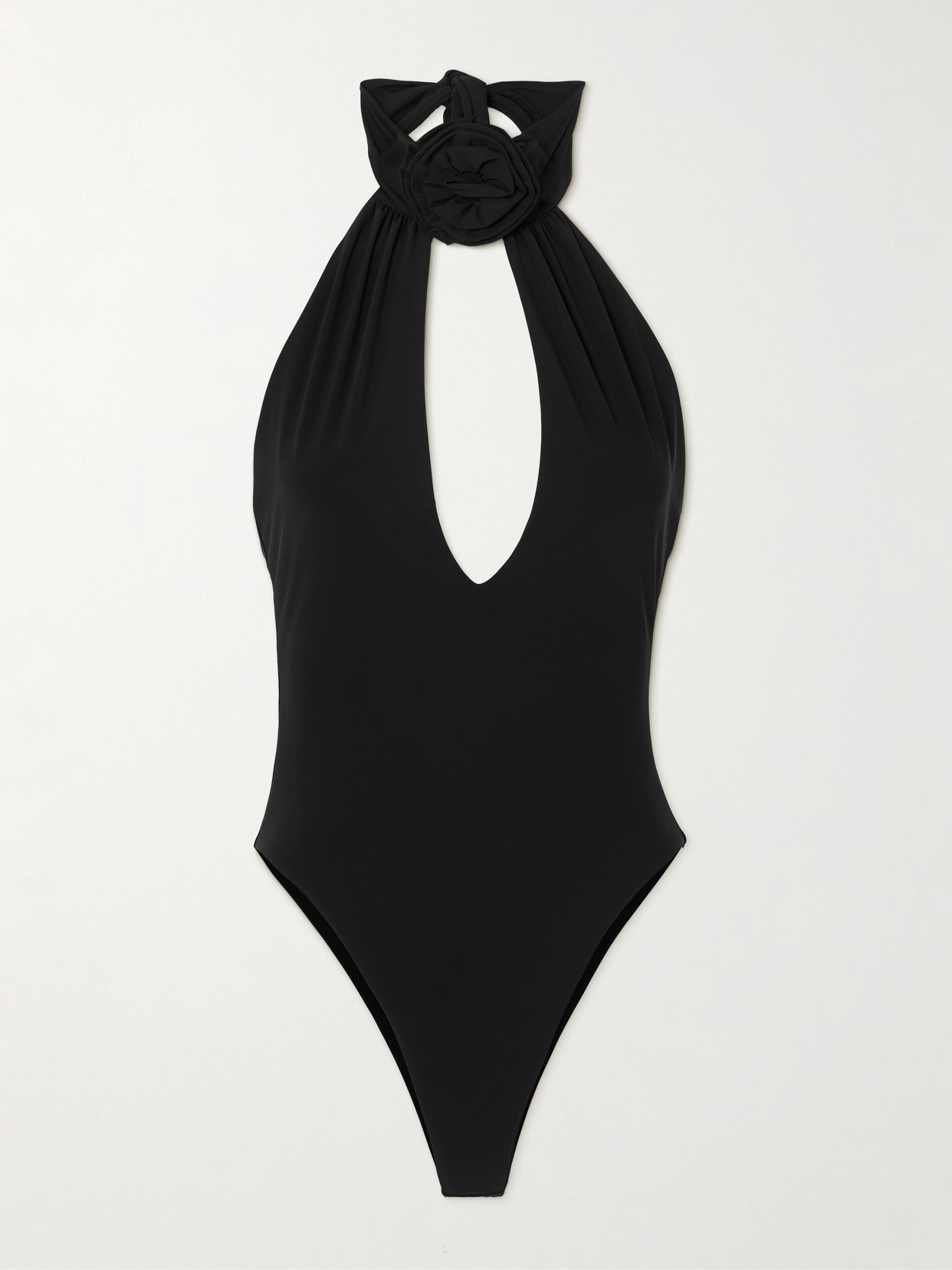 Magda Butrym Appliquéd Halterneck Swimsuit In Black