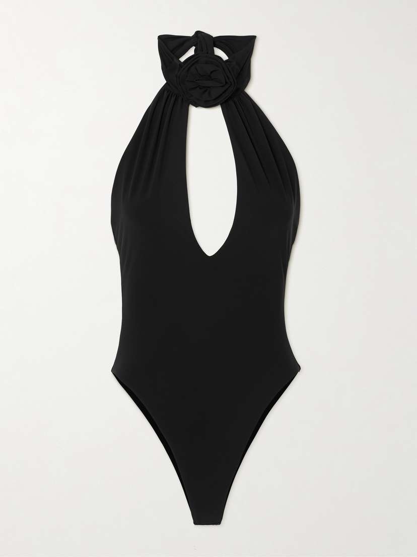 Magda Butrym Appliquéd Halterneck Swimsuit