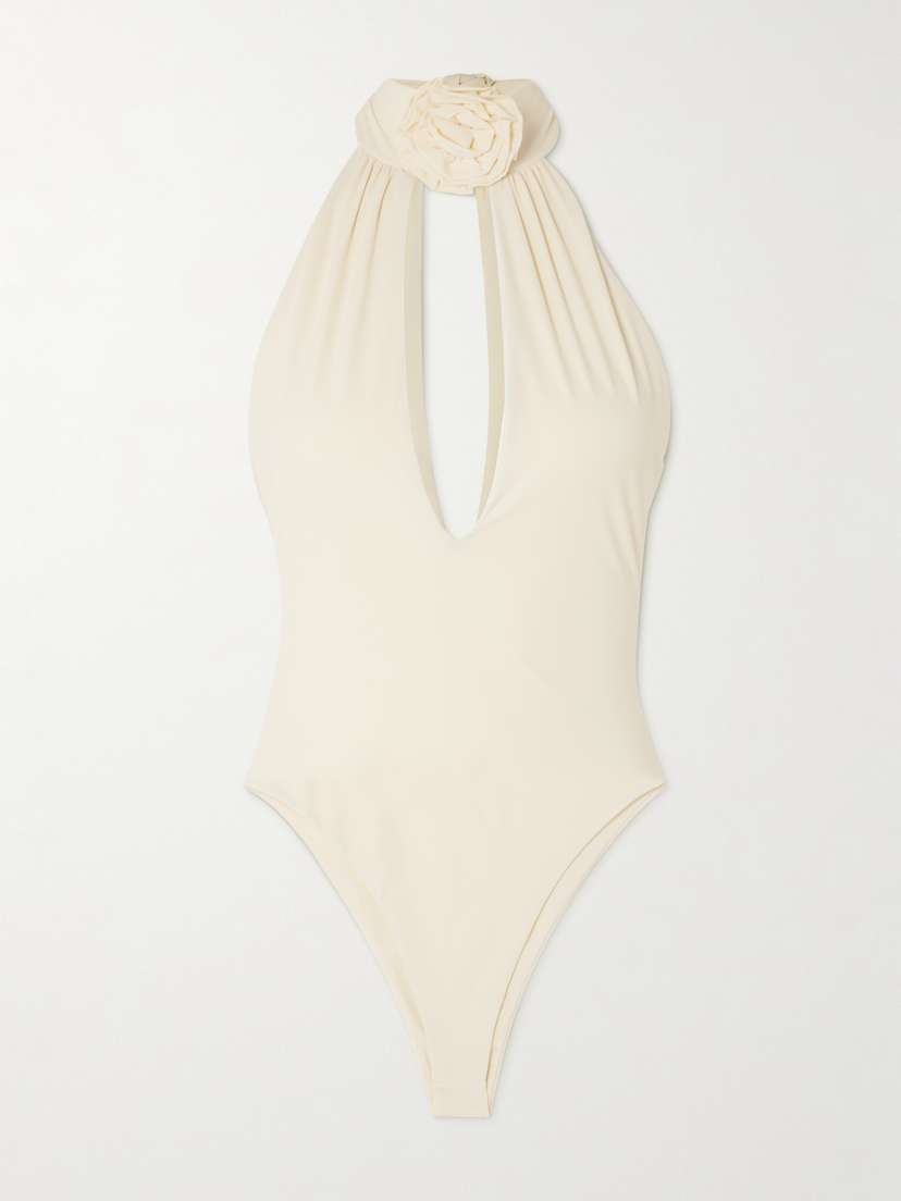Magda Butrym Appliquéd Halterneck Swimsuit