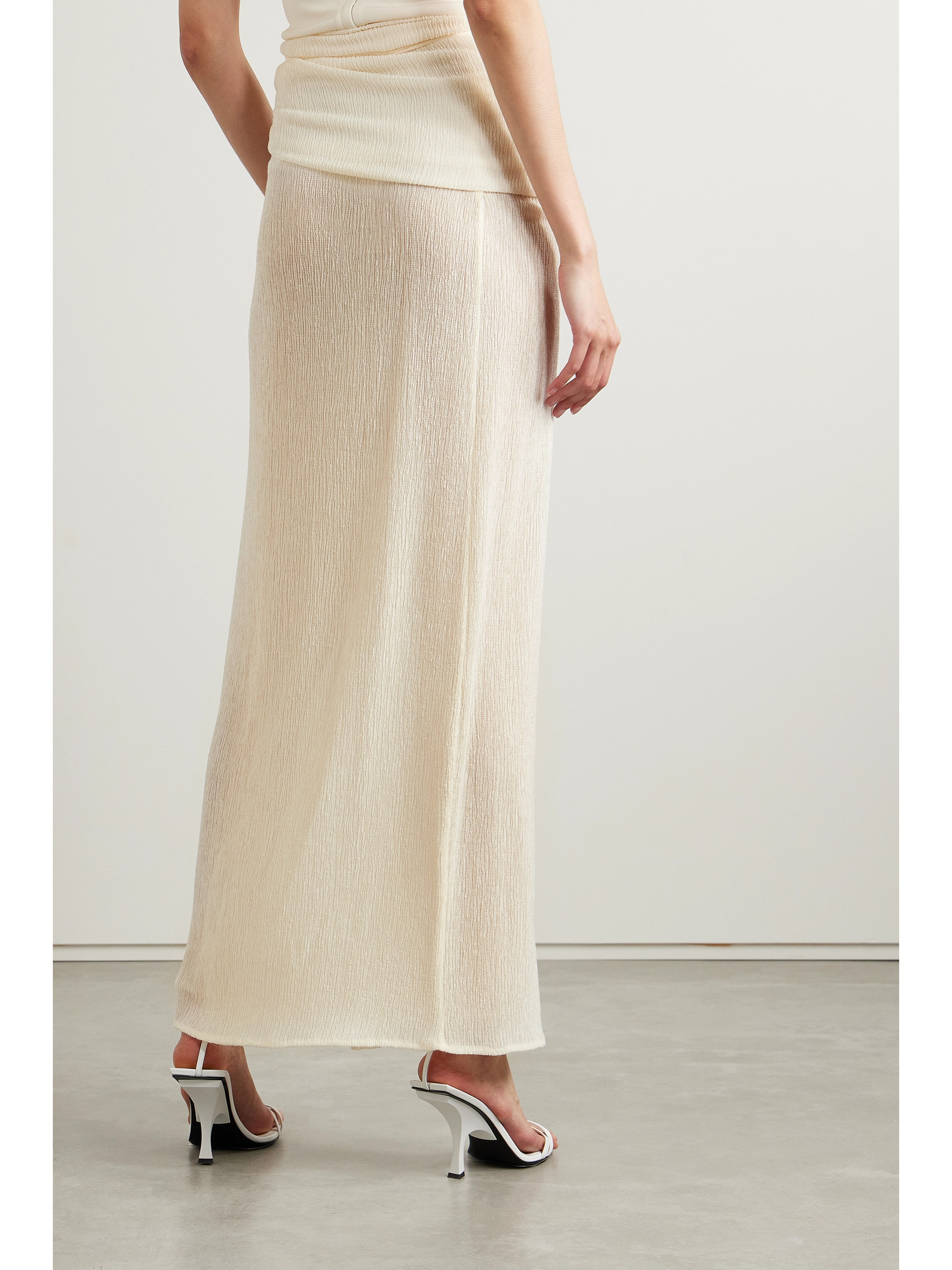 Magda Butrym Draped embellished stretch Lyocell-blend crepon maxi wrap skirt thumbnail