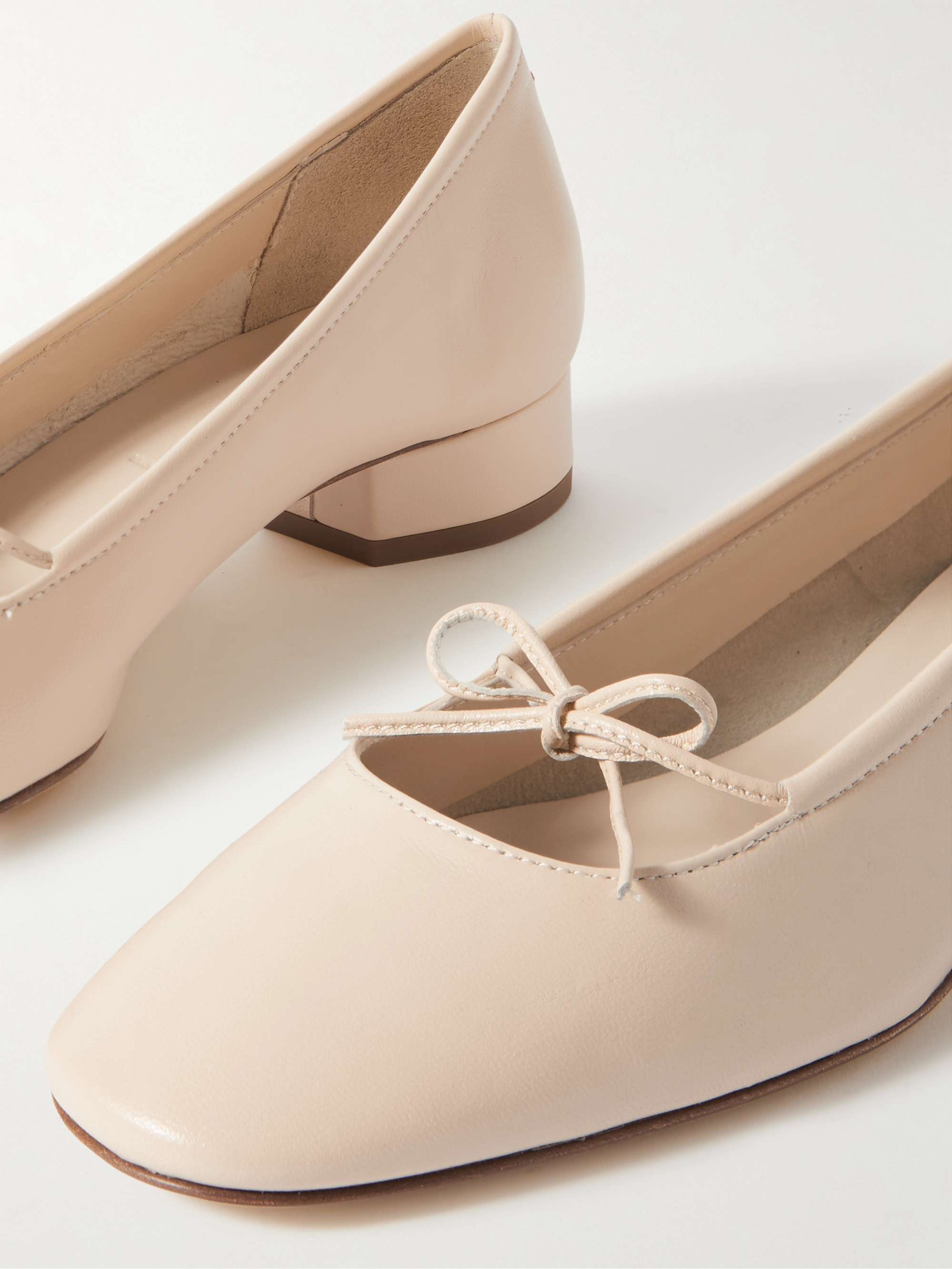 AEYDE Darya bow-detailed glossed-leather ballet flats | NET AEYDE Darya bow-detailed glossed-leather ballet flats | NET