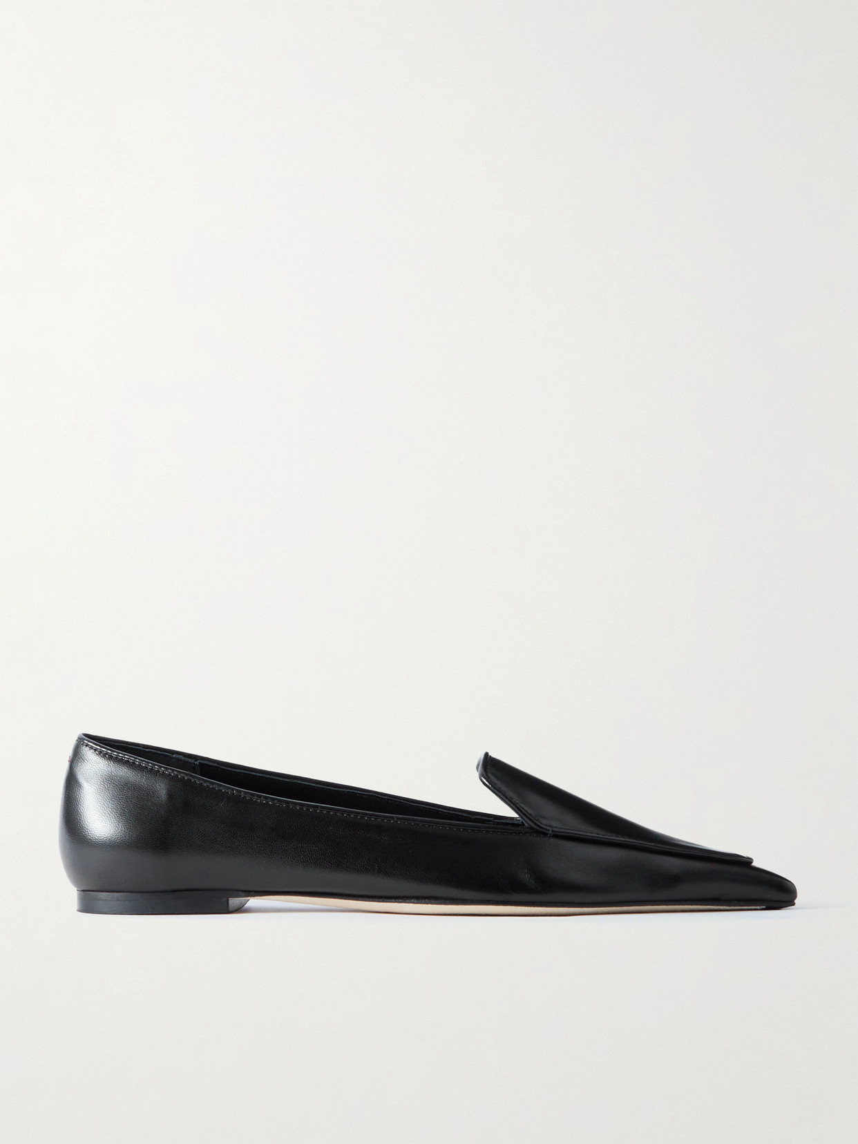 aeyde - Artemis Glossed-leather Loafers - Black