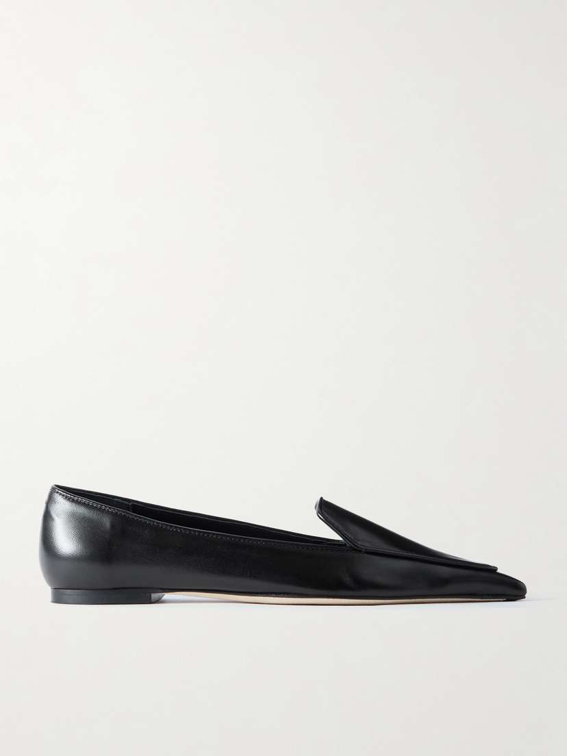 aeyde Artemis Glossed-leather Loafers