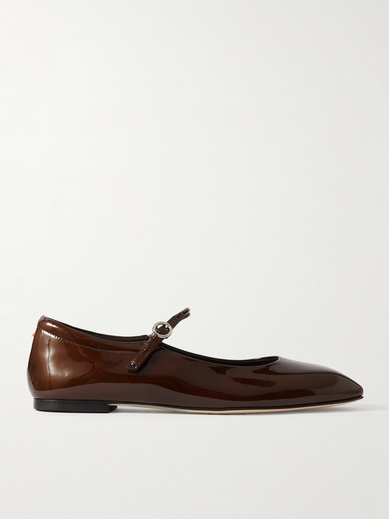 aeyde - Uma Patent-leather Mary Jane Ballet Flats - Brown