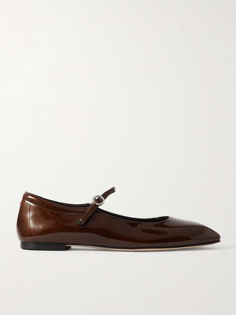 aeyde Uma Patent-leather Mary Jane Ballet Flats