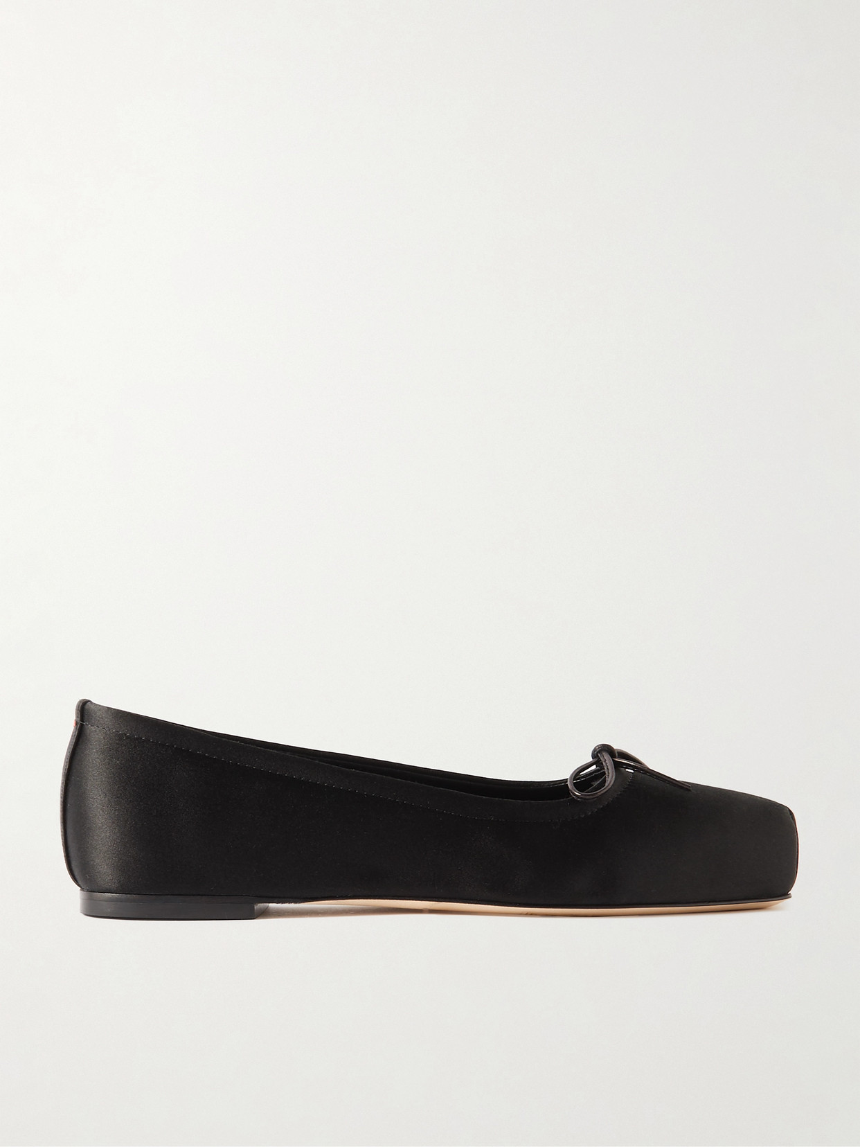 Aeyde - Gabriella Satin Ballet Flats - Black