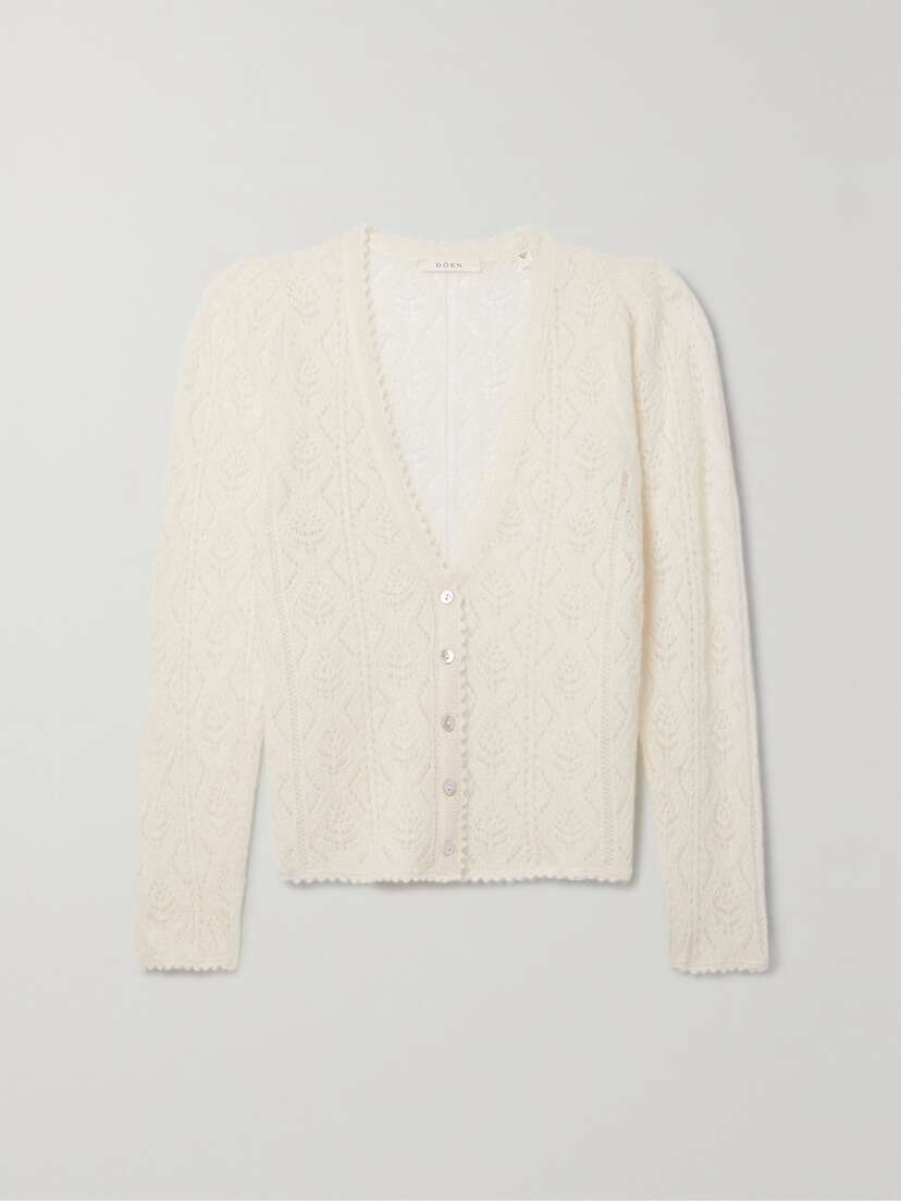 DÔEN Chandel Pointelle-knit Alpaca-blend Cardigan