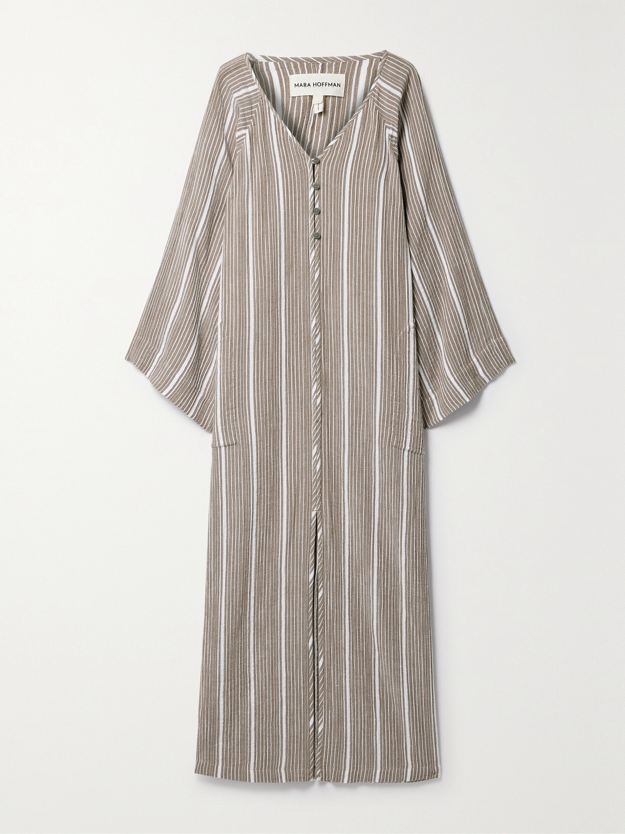 Mara Hoffman + Net Sustain Phoebe Striped Organic Cotton Maxi Dress In Brown