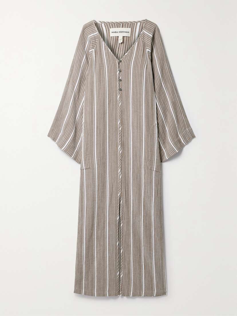 Mara Hoffman + Net Sustain Phoebe Striped Organic Cotton Maxi Dress - xxx large