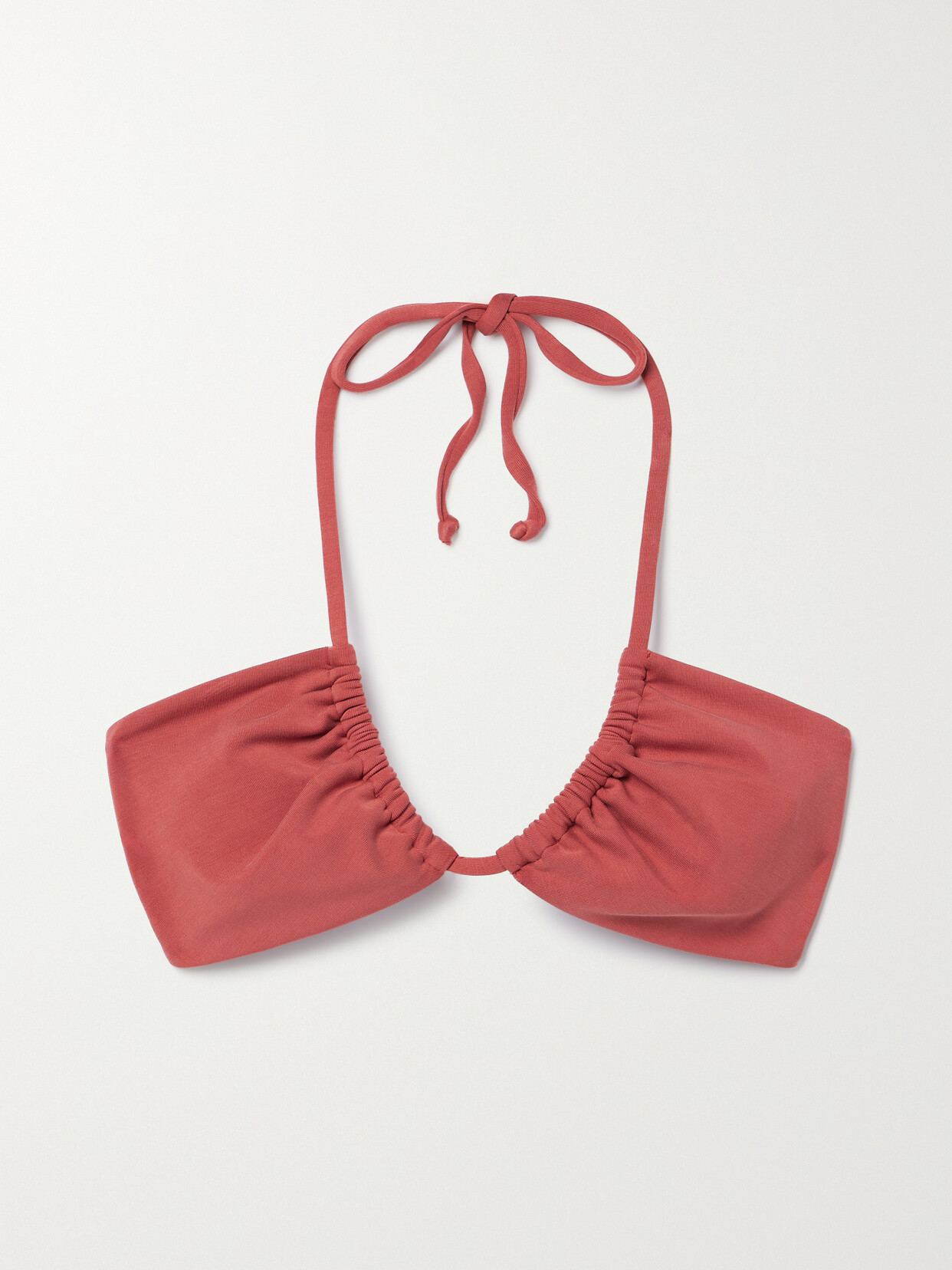 Mara Hoffman + Net Sustain Yayi Halterneck Bikini Top In Red