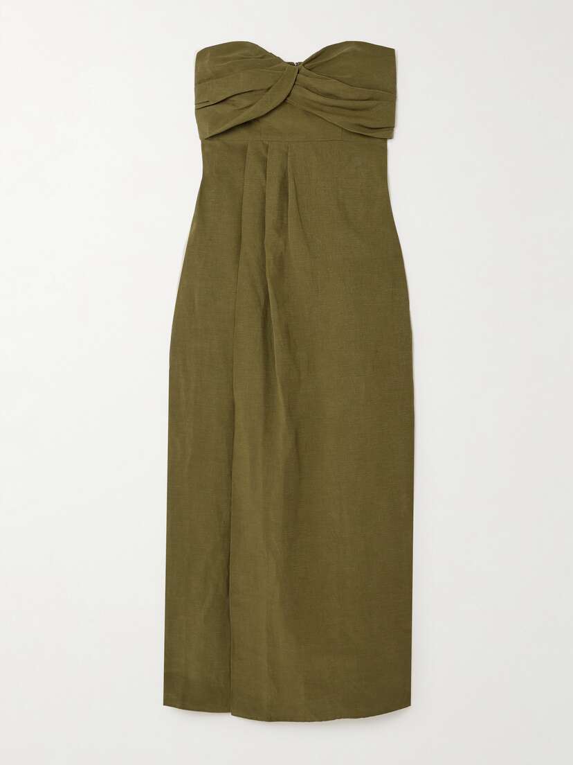 Mara Hoffman + Net Sustain Yara Strapless Wrap-effect Tencel™ Lyocell-blend Midi Dress