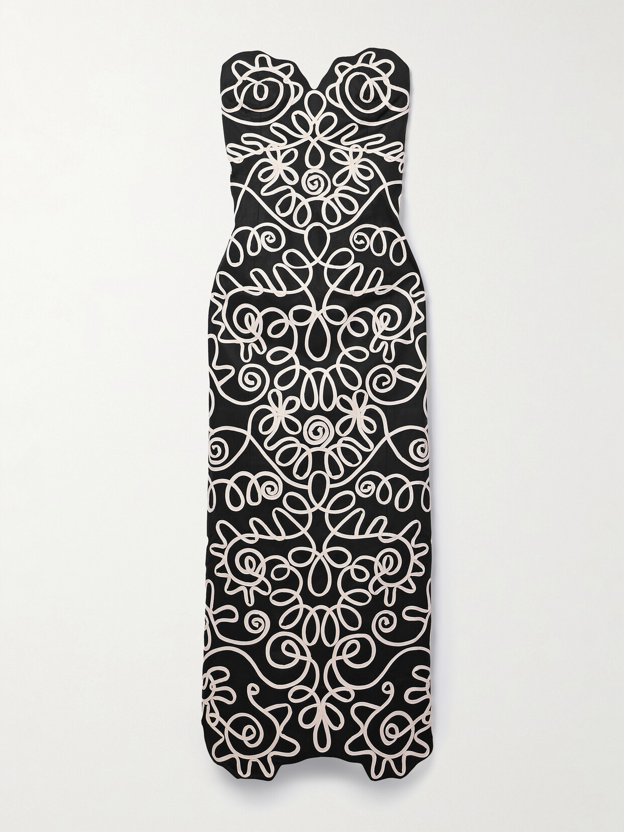 Mara Hoffman - + Net Sustain Stella Strapless Appliquéd Organic Cotton And Tencel Lyocell-blend Twill Midi Dress - Black