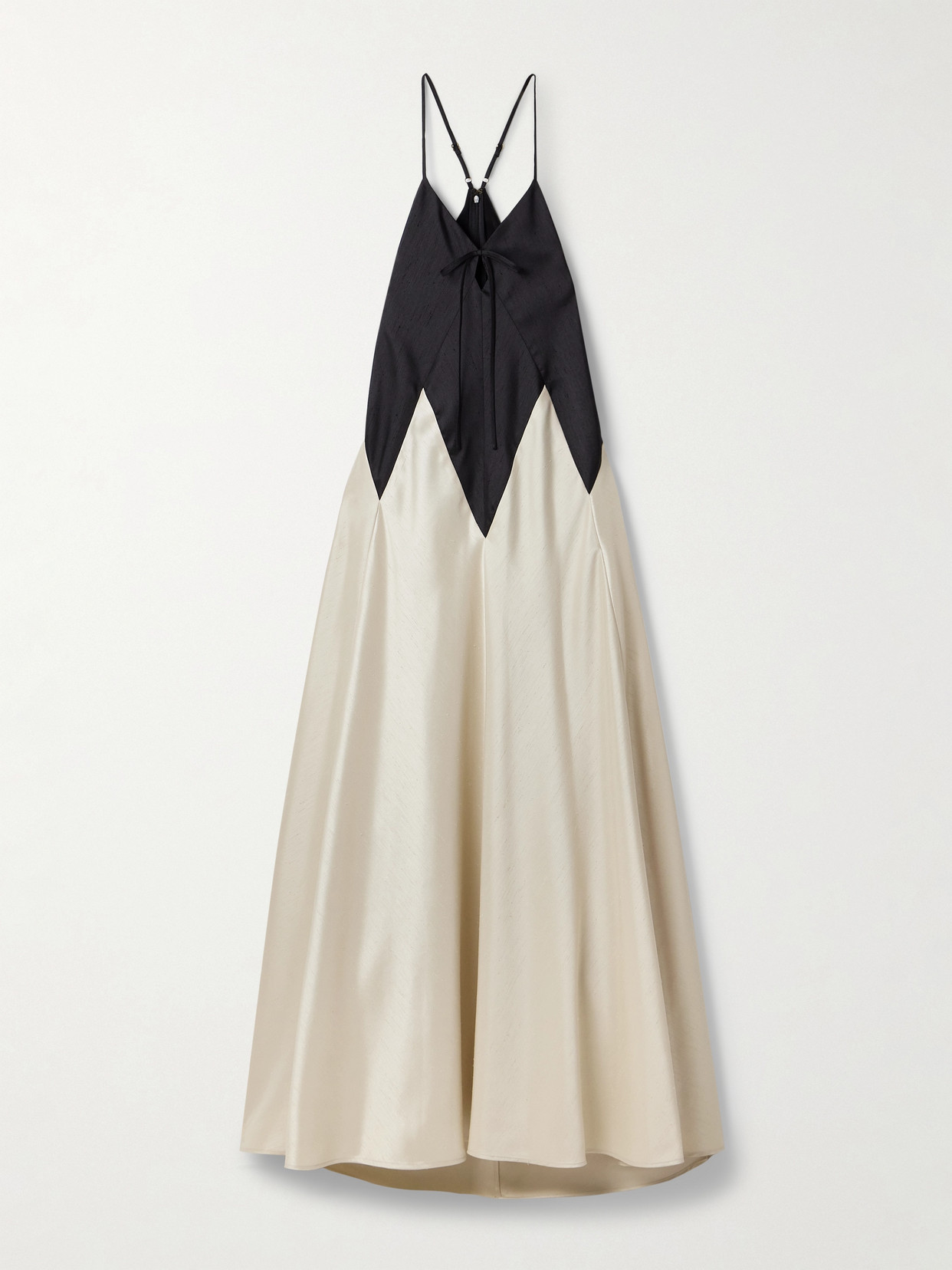 Rosie Assoulin - V Two-tone Dupioni Gown - Black